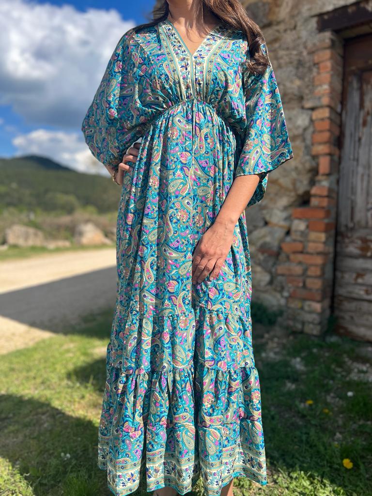 Robe bohème LANA bleue