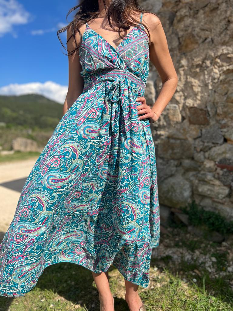 Robe bohème LEÏA bleue