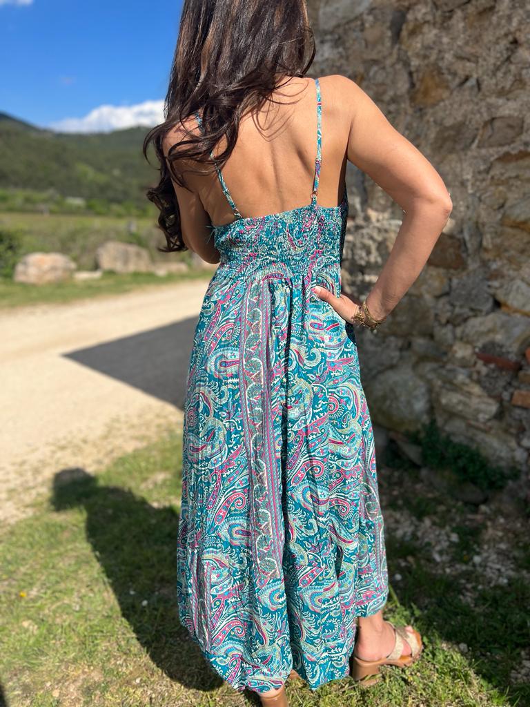 Robe bohème LEÏA bleue