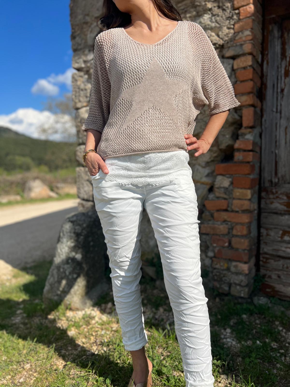 Pull filet SONIA beige