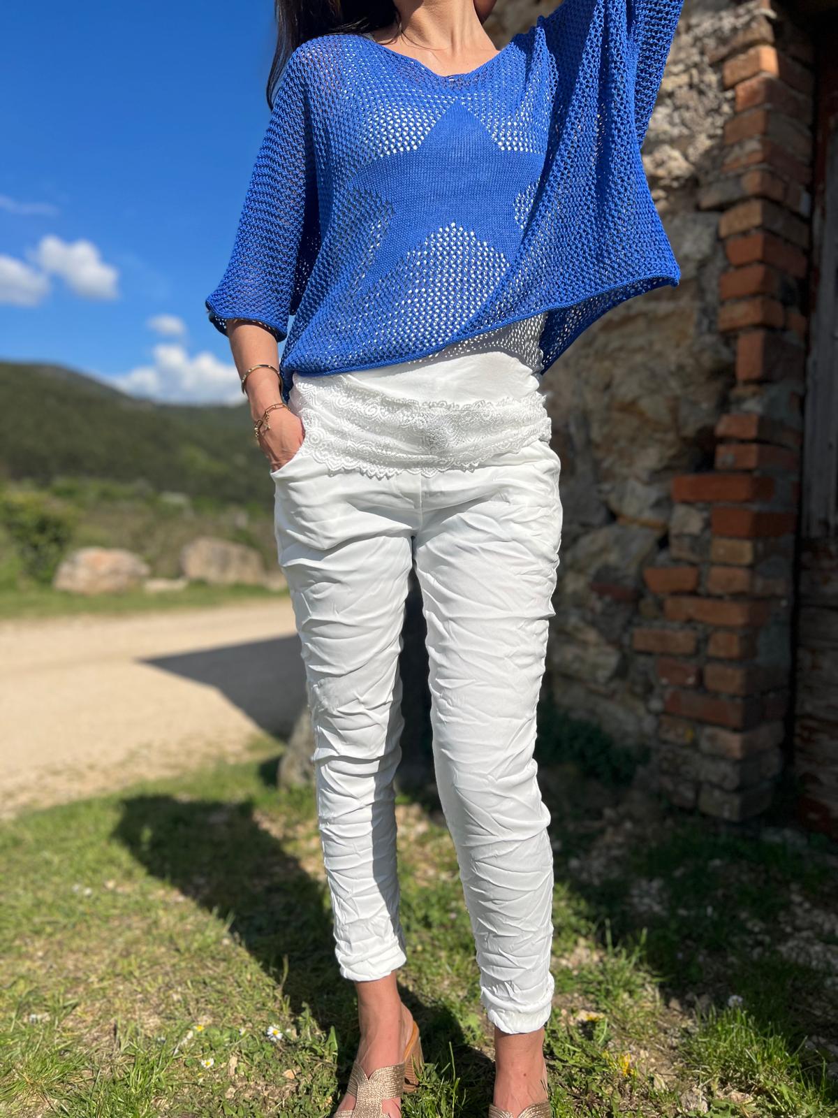 Pull SONIA filet bleu roi