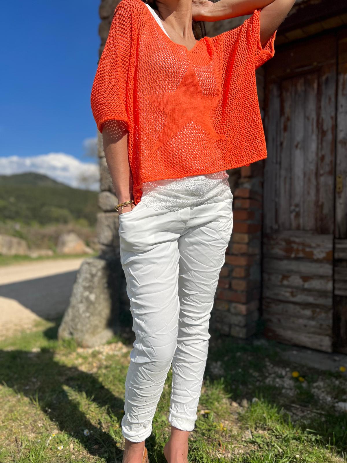 Pull filet SONIA orange