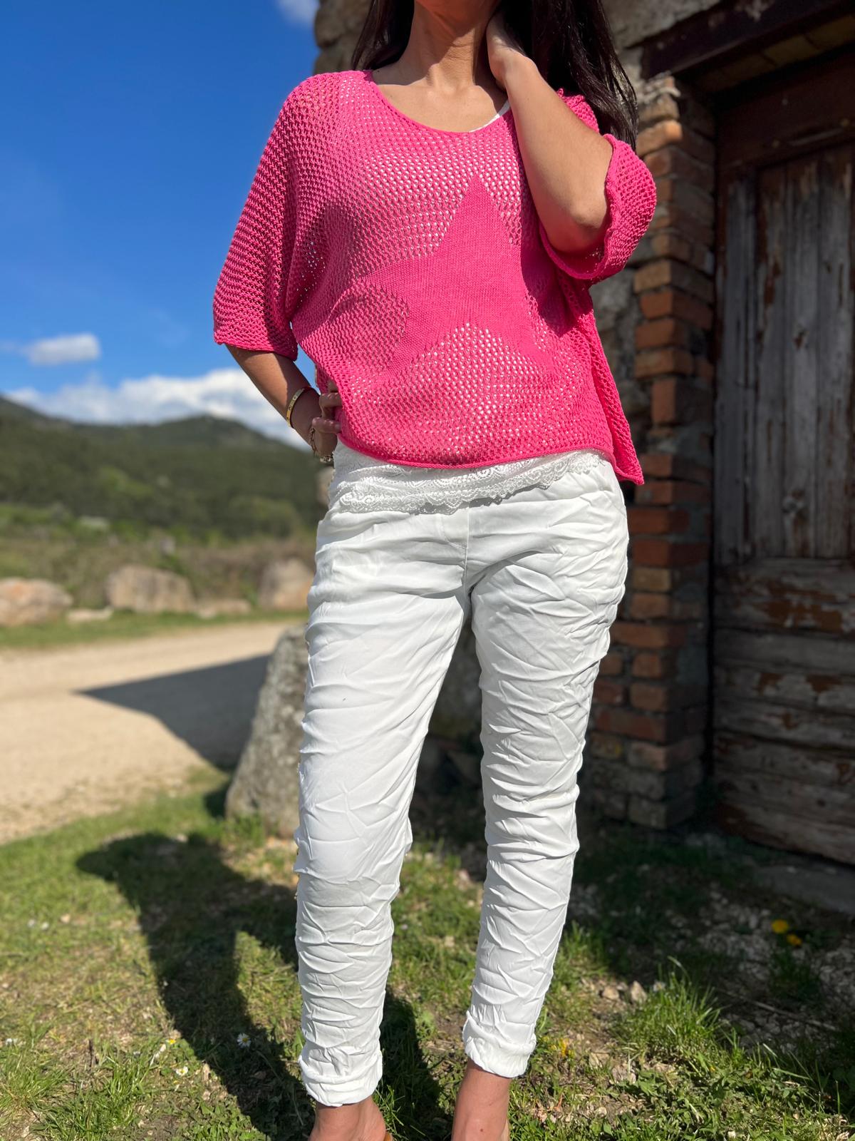 Pull filet SONIA rose
