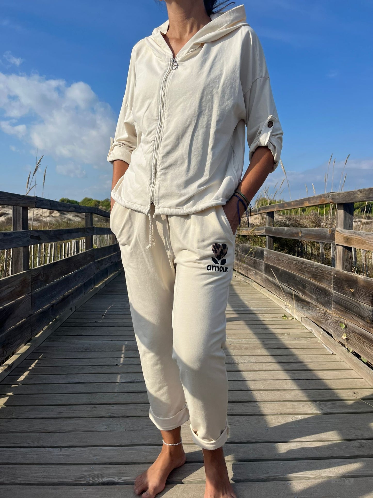 Pantalon MINA jogging écru