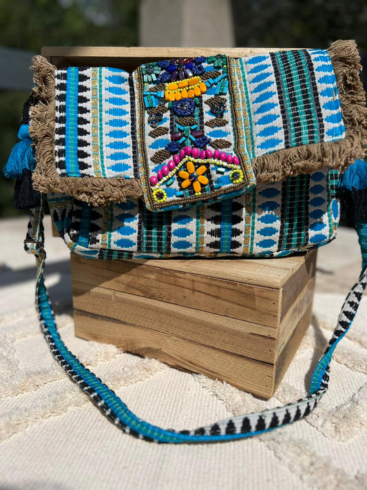 Sac bohème EMMA bleu