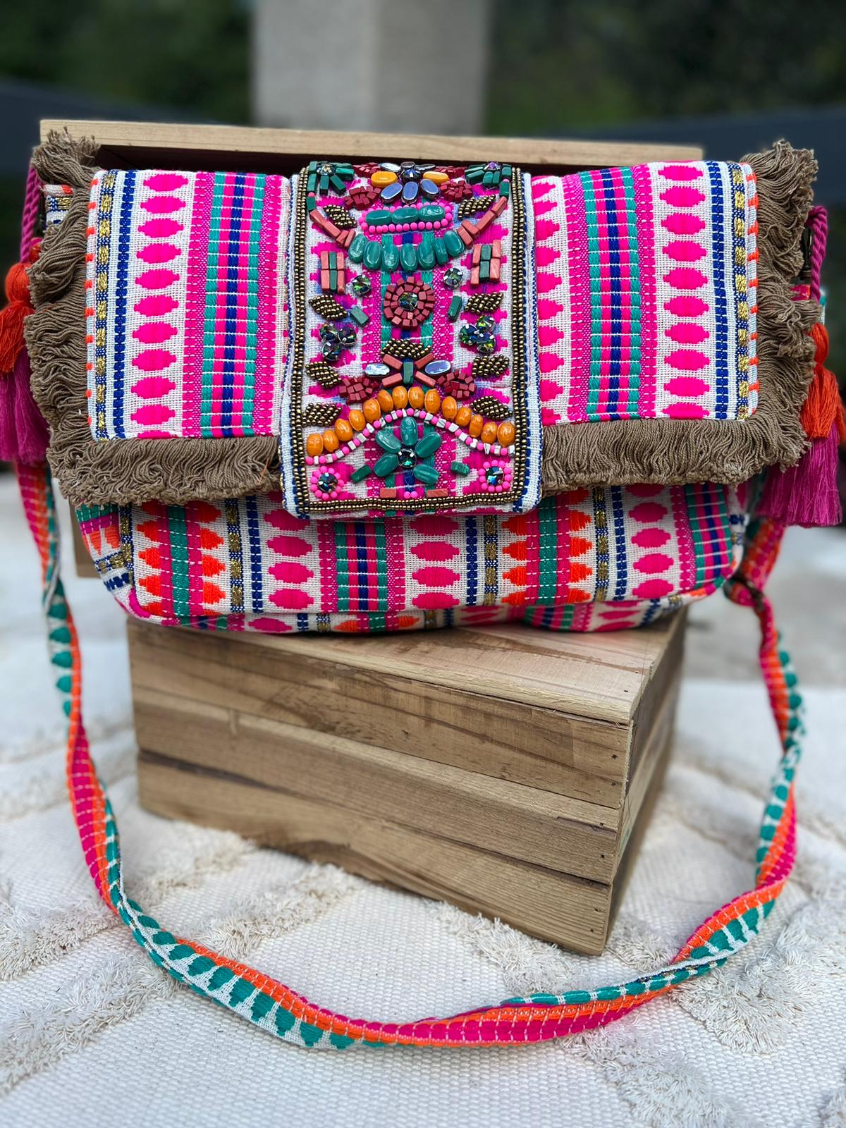 Sac bohème EMMA rose