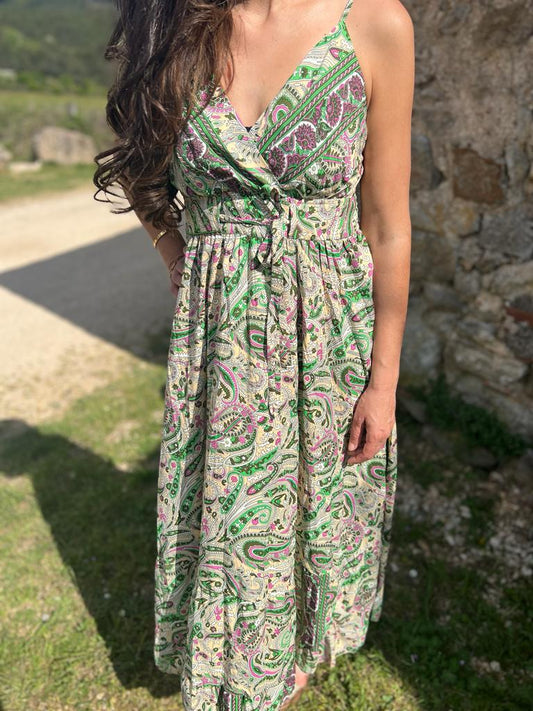 Robe bohème LEÏA verte