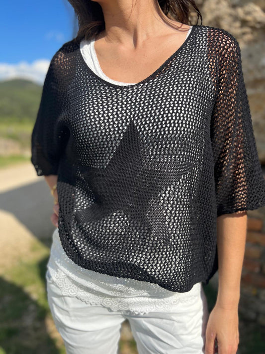 Pull filet SONIA noir