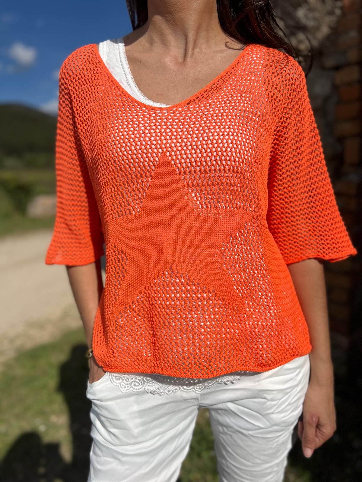 Pull filet SONIA orange