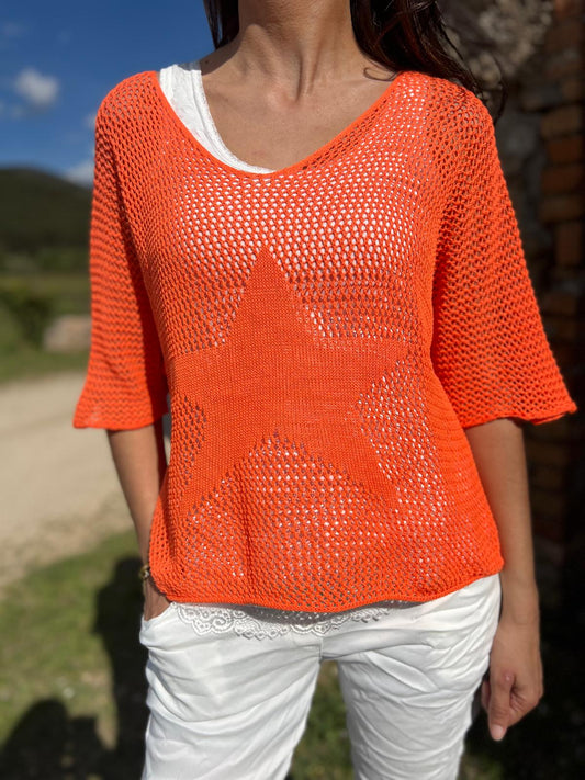 Pull filet SONIA orange