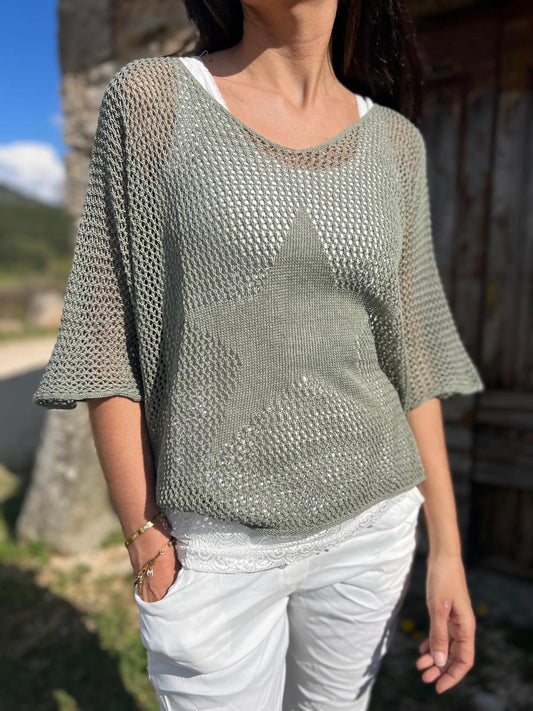 Pull filet SONIA kaki