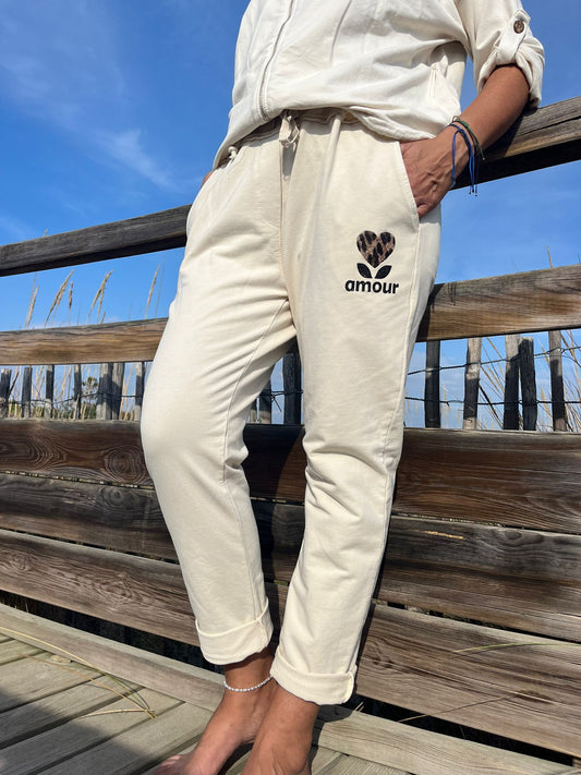 Pantalon MINA jogging écru