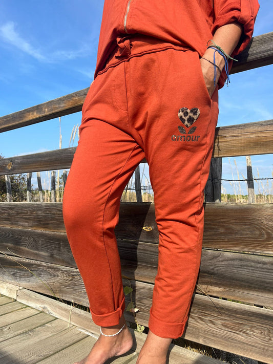 Pantalon MINA jogging terracotta